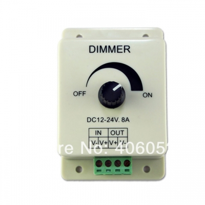 4pcs/lot led dimmer dc 12v 24v 8a 96w adjustable brightness lamp bulb strip driver single color light power supply controller