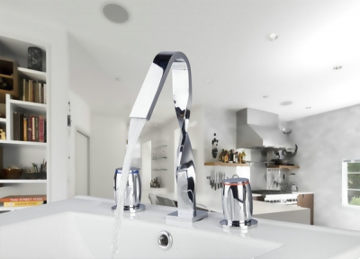 54g new design construction & real estate deck mounted 3 pcs set two handles bath fixtures bath hardware sets bathroom faucet