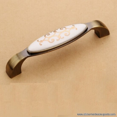 6239-qj 128mm 5.04" ceramic flower wardrobe cupboard knob drawer door pulls handles