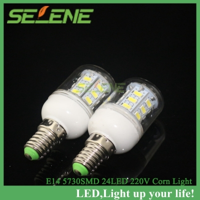 6pcs e14 led light 9w warm white/white 360 degree smd 5730 24led corn lamp spotlight corn light bulb energy saving ac2110v/220v