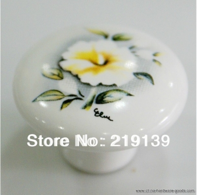 ceramic furniture kitchen cabinet hardware drawer porcelain knobs pulls cupboard handles puxadores de porcelana [Door knobs|pulls-874]