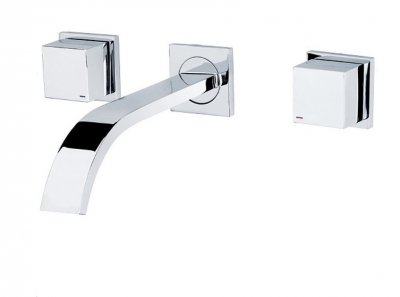 chrome clour wall mounted bathroom basin faucet wall faucet in bathroom double handles faucet bf005 [basin-faucet-67]