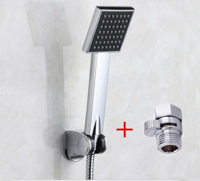 chrome plated bathroom rainfall handheld shower set hand shower+shower hose+ shower holder shut off valve th023 [shower-faucet-8356]