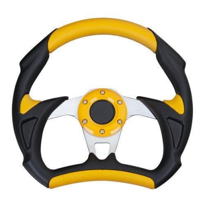 hello car steering wheel black yellow pu hole-digging breathable q24 slip-resistant universal supplies car accessories