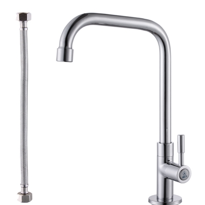 kes k8001b cold tap single lever kitchen pantry bar faucet with 24-inch supply hose, polished chrome