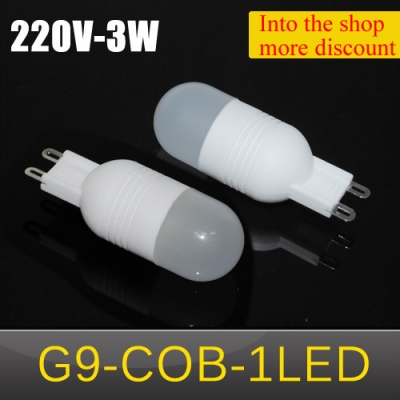 led lamps g9 cob 1leds 3w crystal chandelier light 220v 240v ceramic body drop light led bulb 10pcs/lots