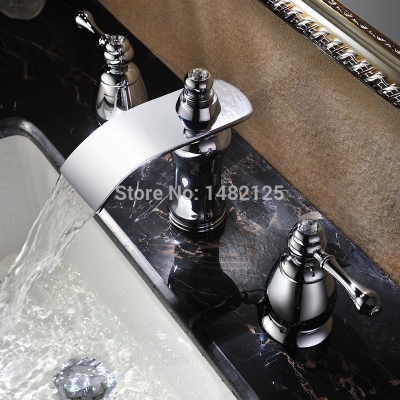 luxury brass 8 inch widespread basin faucet in chrome