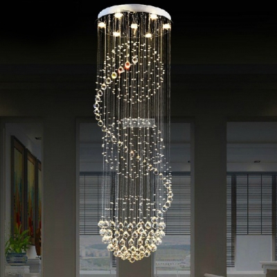 modern design three balls crystal chandelier d60*h180cm lustres home decoration stair lighting [crystal-chandeliers-2683]