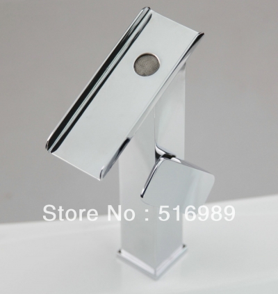 new bathroom deck mount single hole chrome tap faucet waterfall tree58/
