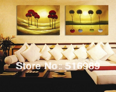 new brand 2pcs huge wall water on canvas decor oil painting art qwier3u90