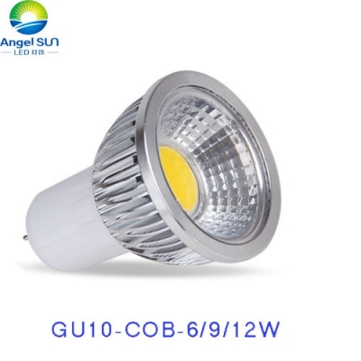 super bright gu 10 bulbs light dimmable led warm/white 85-265v 6w 9w 12w gu10 cob led lamp light gu 10 led spotlight