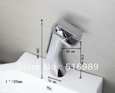waterfall spout single handle chrome faucet kitchen / bathroom mixer tap ln061623