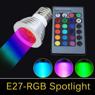 4w led rgb spotlight e27 16 colors led light bulb lamp ac 85v 110v 220v 265v lampada led spot light with ir remote control