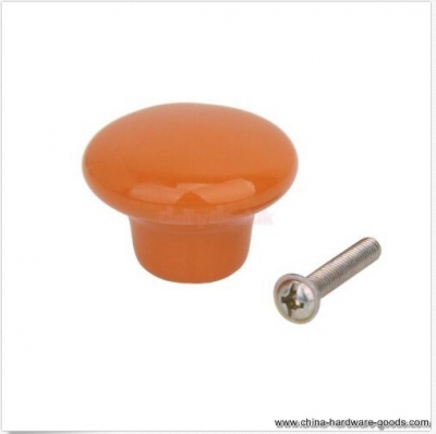5 x orange round ceramic kitchen cabinet cupboard drawer door decor pull handle knob