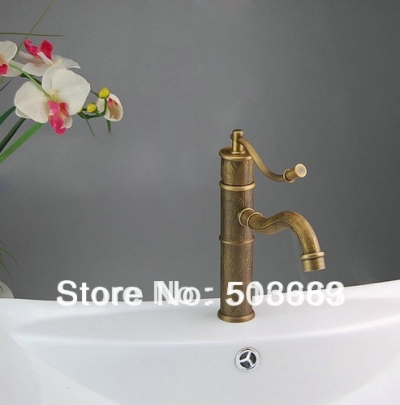antique brass pattern deck mount bathroom & kitchen basin faucet mixer tap nb-1300