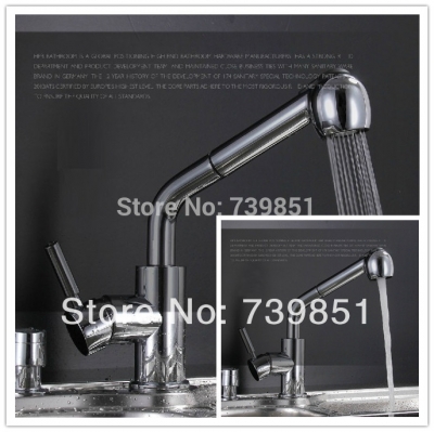brass copper sink nickel brushed kitchen faucet pull out kitchen mixer & cold water tap torneira kitchen cozinha [deck-mounted-kitchen-faucets-3052]