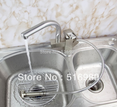 deck mount solid brass pull out spray faucet chrome single handle kitchen basin sink mixer tap mak72