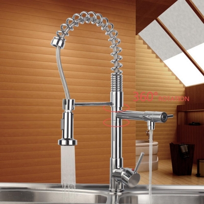 hello modern kitchen faucet swivel sprayer dual water way vessel sink mixer 97168d054/2 torneira solid brass chrome tap mixer
