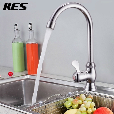 kes k806b cold tap single lever kitchen pantry bar faucet with 24-inch supply hose, polished chrome