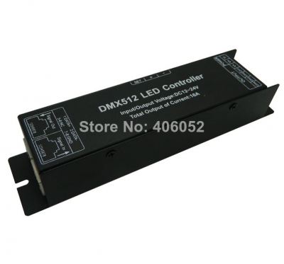 10pcs/lot dc12v -24v 4a 4ch led digital dmx512 controller decoder led rgb controller for rgb led strip