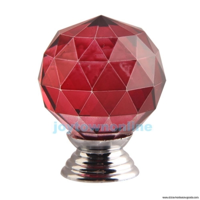 10x modern furniture handles red crystal sphere ball cabinet drawer knobs #1jt