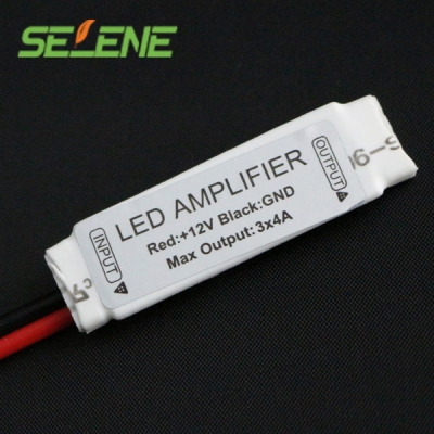 50pcs/lot 12v ultra slim mini portable rgb led strip amplifier repeater for rgb 5050/3528 smd led strip