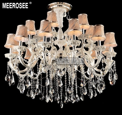 art decor silver crystal chandelier light fixture large cristal lustres lamp hanging lighting with lampshade md8529 l18 [alloy-chandeliers-1079]