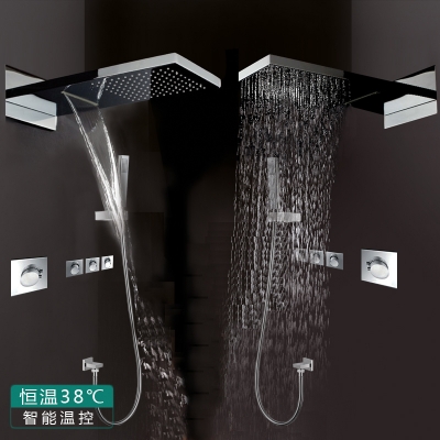 basons copper waterfall concealed shower function thermostatic valve wall shower 8002a torneira chuveiro banheiro cozinha grifo