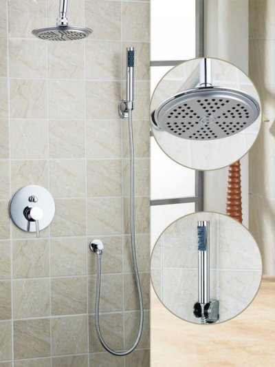 bathroom bathtub shower set torneira 59901a ceiling rain shower set (8'' shower head, abs hand shower,hose&soild brass valve ) [shower-faucet-set-8306]