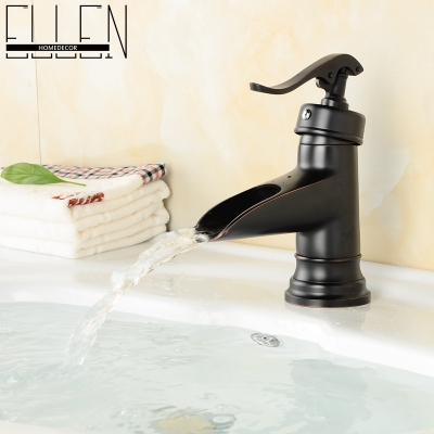 bathroom black faucet copper oil rubbed bronze waterfall faucets single handle single hole sink tap mixer
