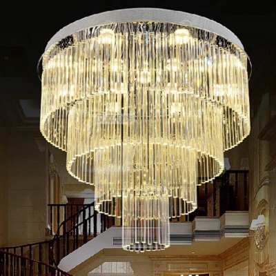 best sell modern led crystal chandelier lights dia80*h70cm lustres de cristal stair lighting guaranteed