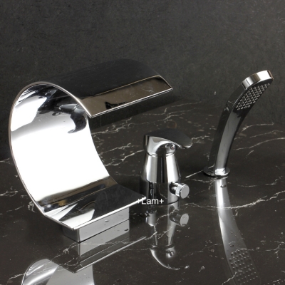 brass waterfall bathroom bath & shower faucets,mixers & taps single handle shower set shower els torneira chuveiro ducha [deck-mounted-basin-faucets-2808]
