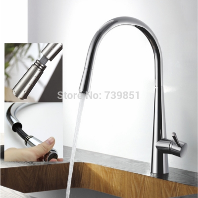 chrome single handle hod and cold mixer deck mounted kitchen faucet for sink torneiras cozinha banheiro faucets,mixers & taps [pull-out-kitchen-faucets-8122]