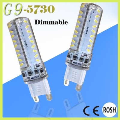 foxanon brand dimmable g9 led light 3014 smd chip 72leds led lamps 7w 220v dimming corn bulb silicone dimmer lighting 1pcs/lot