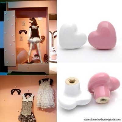 heart drawer pull hanle furniture cupboard cabinet drawer door knobs ceramic