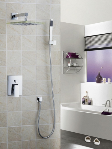 hello bathroom shower banho de chuveiro set brass&plexiglass 9" shower head 50226-43b/124 wall mount rain shower set