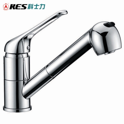 kes l6902 single handle pull-out kitchen faucet with swivel spout, polished chrome [kitchen-faucet-4127]