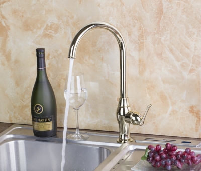 l-9831 popular construction & real estate deck mounted single hole golden bathroom & kitchen tap mixer kitchen faucet
