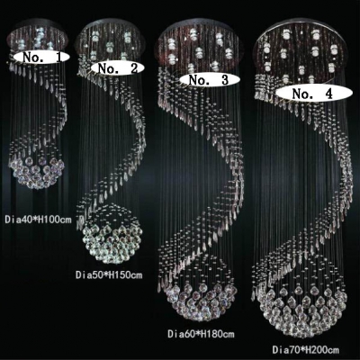 new item modern led crystal light chandelier spiral design lustres de cristal stair lighting [crystal-chandeliers-2686]