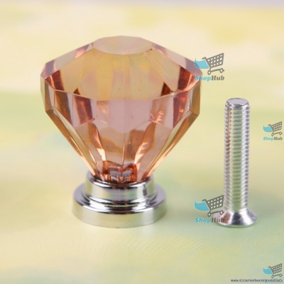 shophub affordable 8pcs 32mm diamond shape crystal cupboard drawer cabinet knob pull handle #05 content