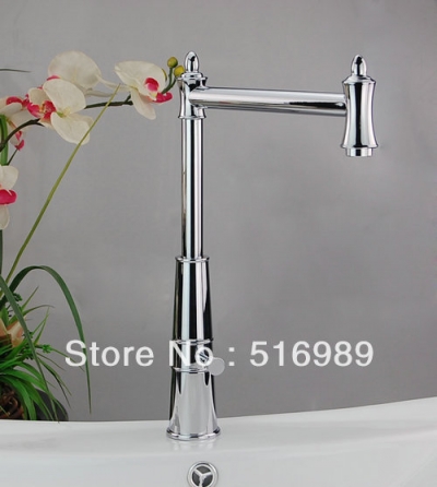wash basin sink single lever deck mounted pull out chrome bathroom/ kitchen mixer tap faucet d-003