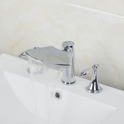 waterfall faucets,mixers & taps bathtub mixer 2 handles taps chrome bathtub bathroom faucet 32h