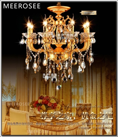 whole retail metal crystal chandelier lamp / light / lighting fixture gold color for el, lobby, foyer, villa