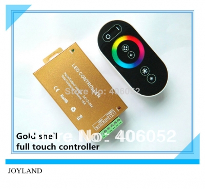 2014 promotion limited yes ccc ce rohs black 10set/lot 6keys led rf gold shell rgb touch controller for 5050 smd strip dc 12-24v