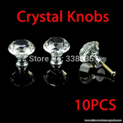30mm crystal diamond handle cabinet cupboard crystal glass drawer door knobs,5pcs/bag