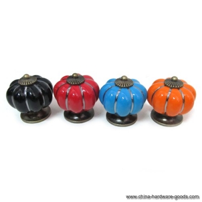 40mm kitchen ceramic door cabinets cupboard pumpkins knobs handles pull drawer 5 colors