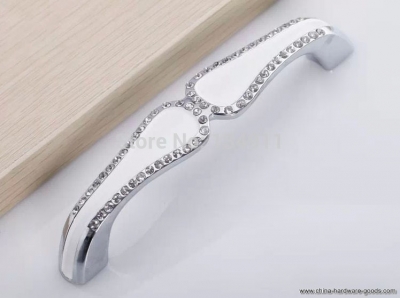 5pcs k9 crystal handles shining diamond drawer pulls glass furniture fittings