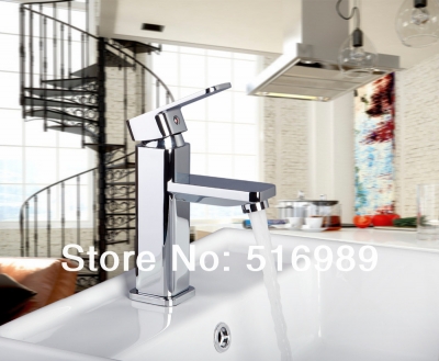 8042-1 newly deck mounted polished chrome bathroom single handle tap mixer basin faucet