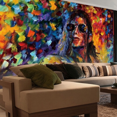 custom any size 3d wall mural stereoscopic wallpaper,michael jackson painting wallpaper murals