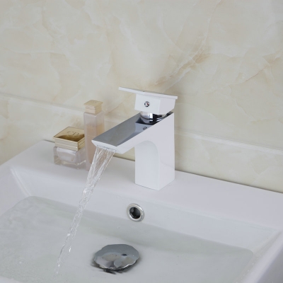 deck mounted white painting new design bathroom sinks faucet mixer basin tap solid brass bathroom sink faucet 97064